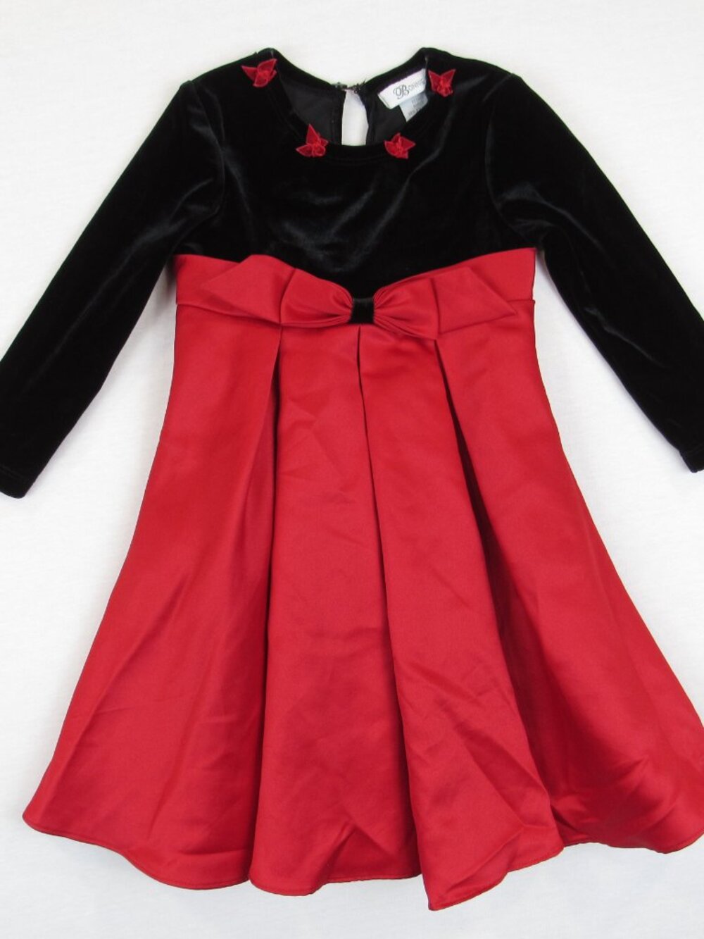 Bonnie Jean Toddler Girl's Size 2T Dress Black Velvet Red Holiday Christmas